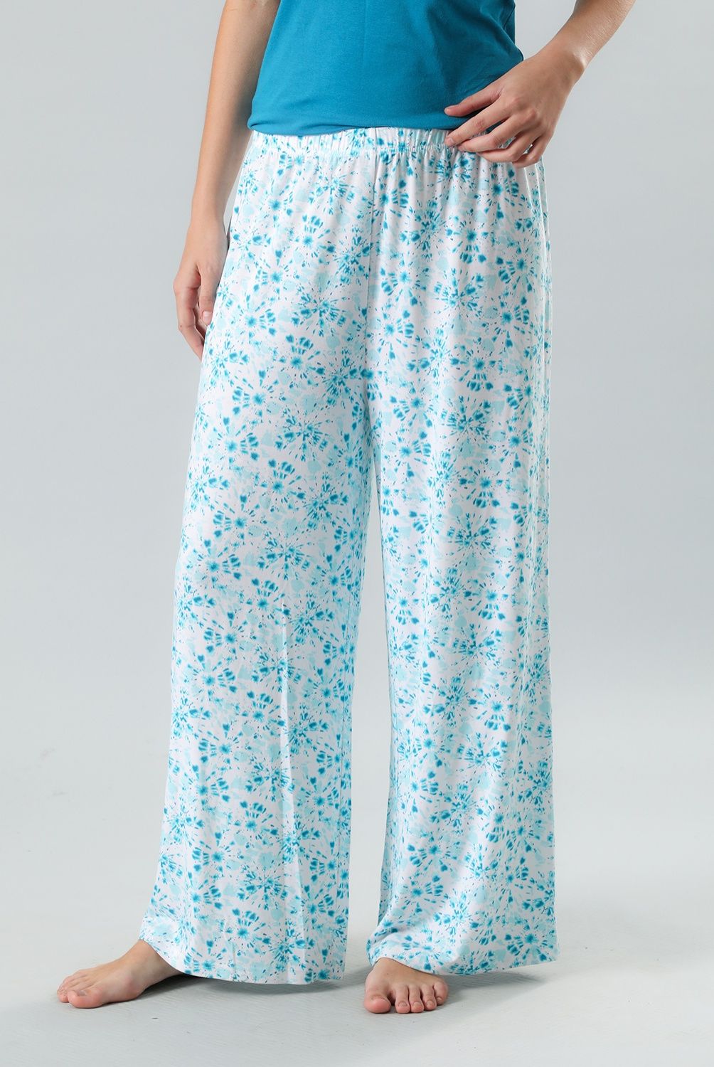 FLORES - Pack De 2 Pantalón Pijama Palazzo Mujer Flores