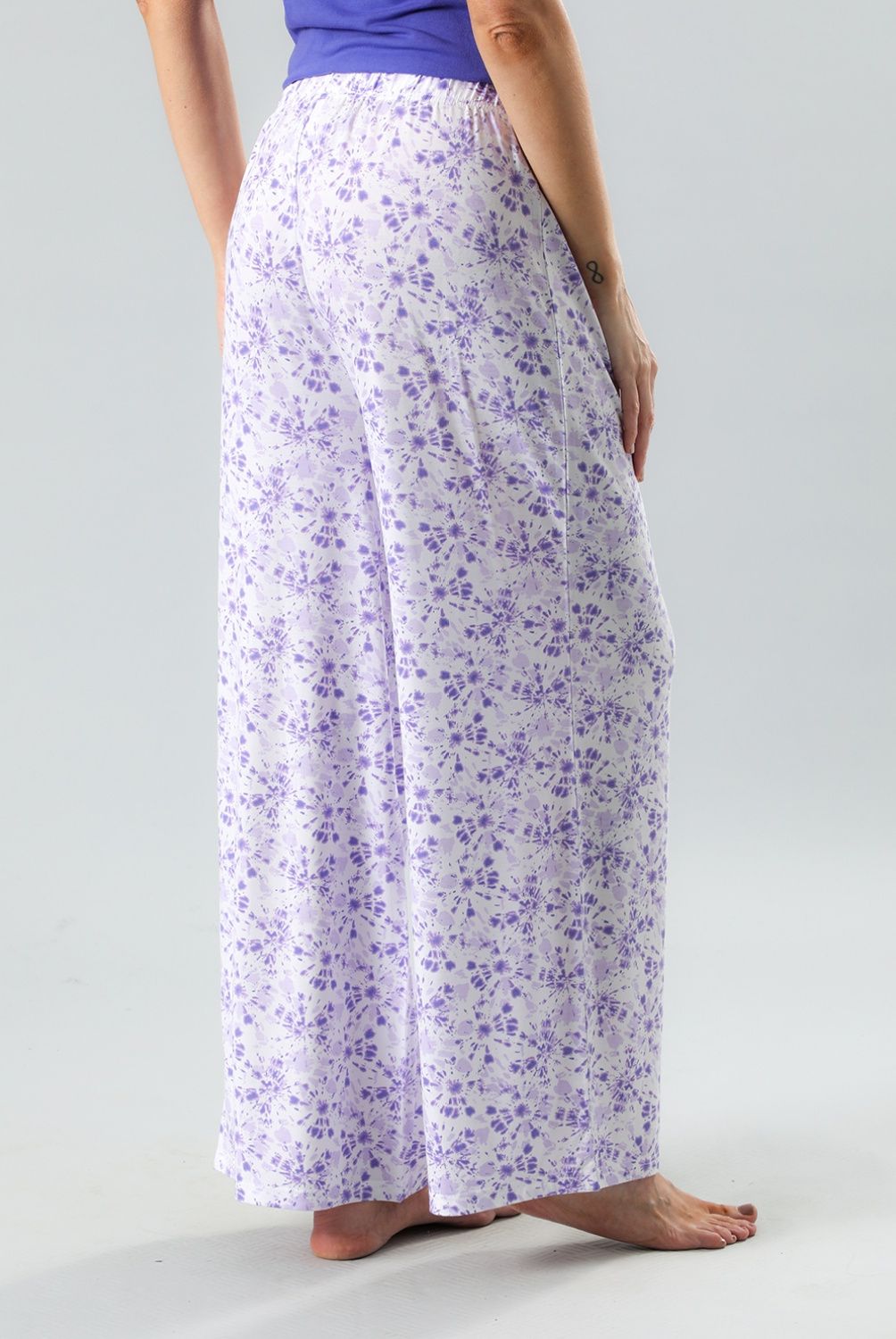 FLORES - Pack De 2 Pantalón Pijama Palazzo Mujer Flores