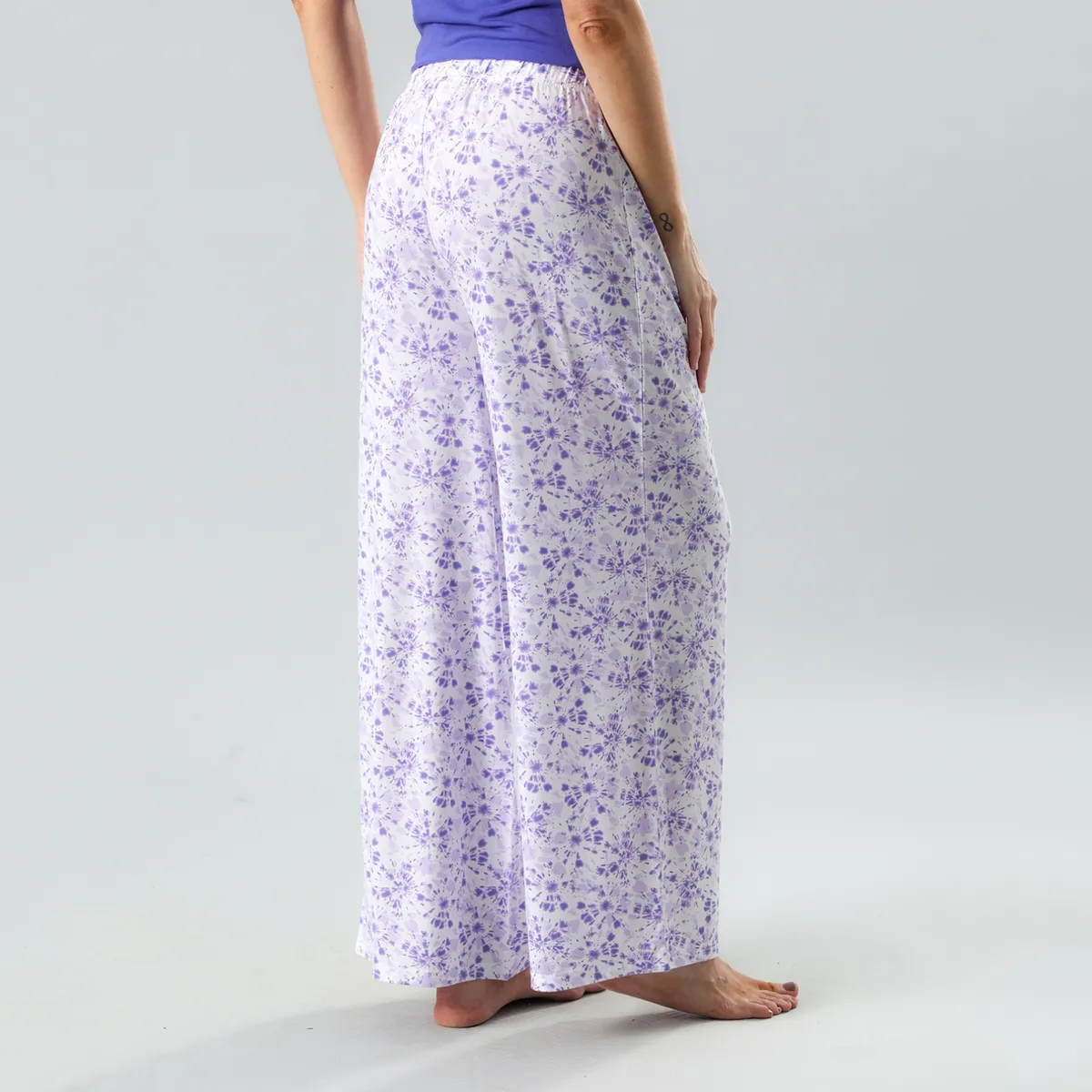 FLORES - Pack De 2 Pantalón Pijama Palazzo Mujer Flores