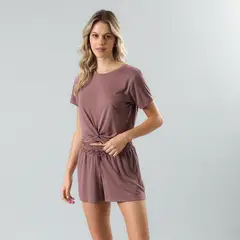 FLORES - Polera De Pijama Mujer Manga Corta