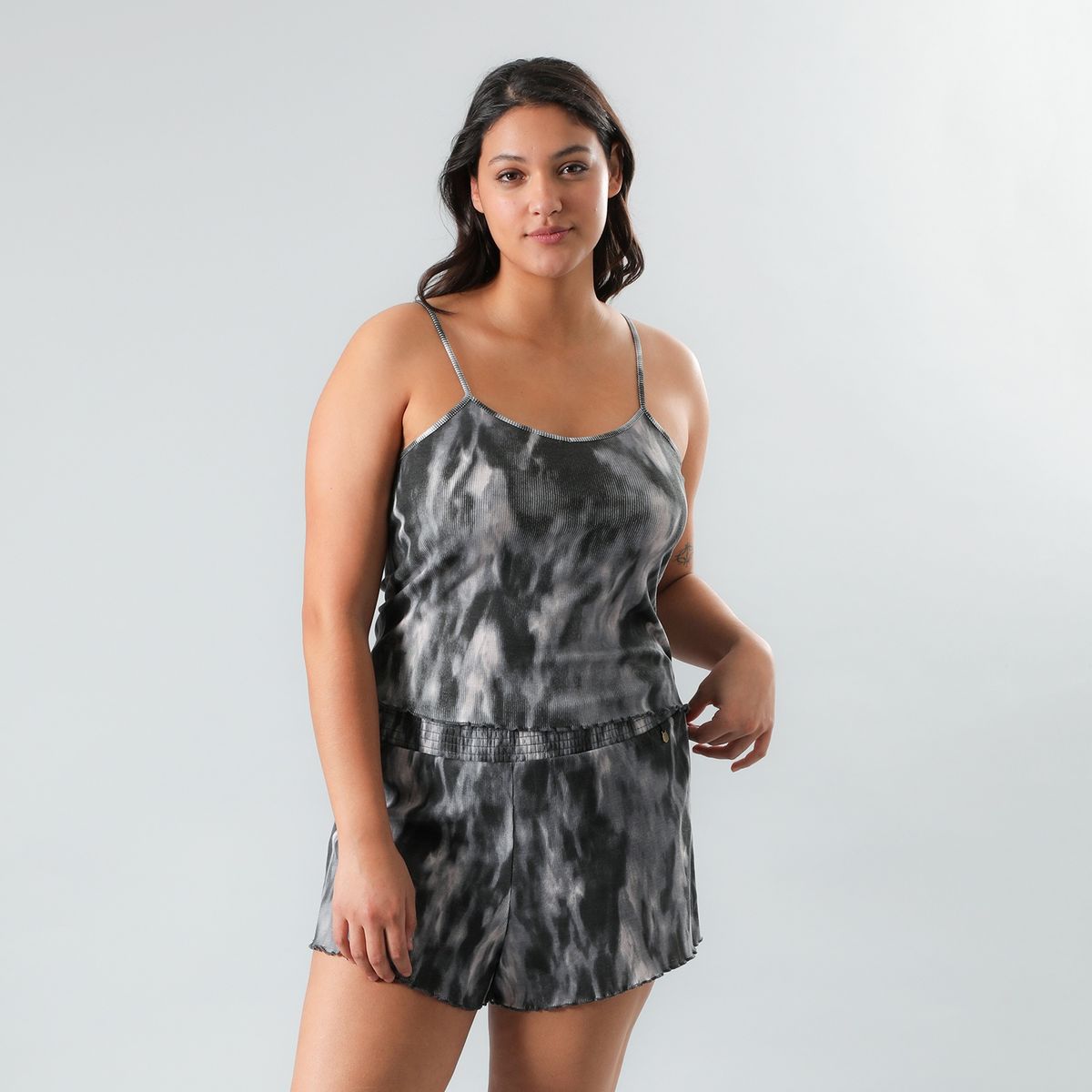 FLORES - Polera Rib Sin Mangas Mujer Flores