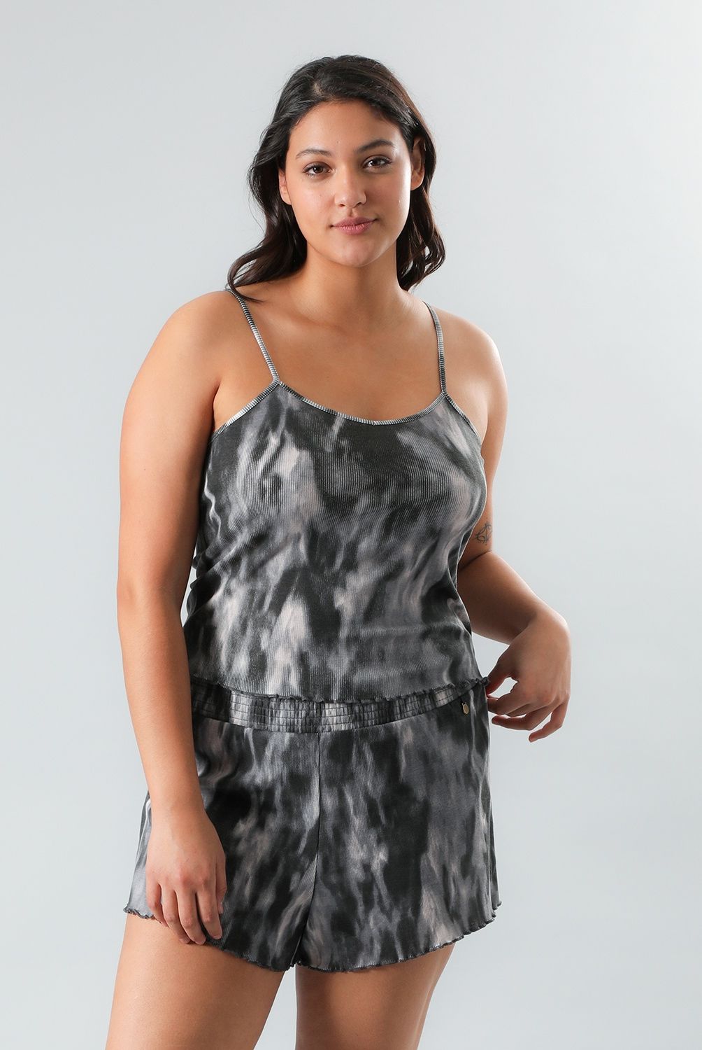 FLORES - Polera Rib Sin Mangas Mujer Flores
