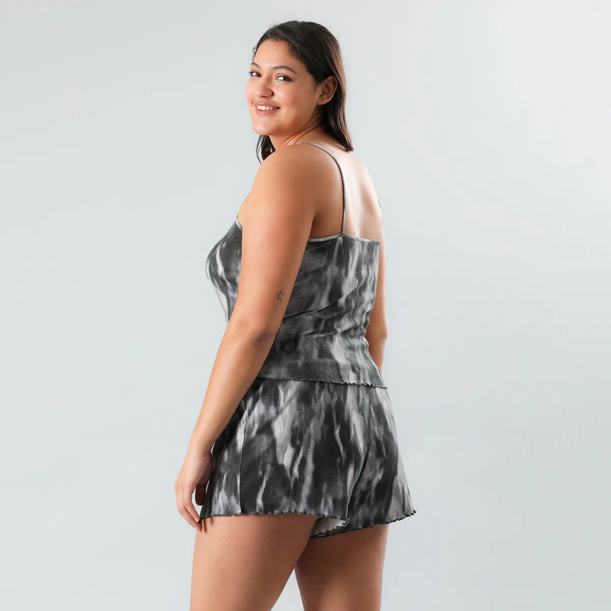 FLORES - Polera Rib Sin Mangas Mujer Flores