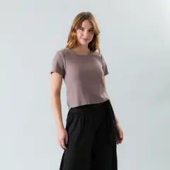 FLORES - Polera Waffle Manga Corta Mujer