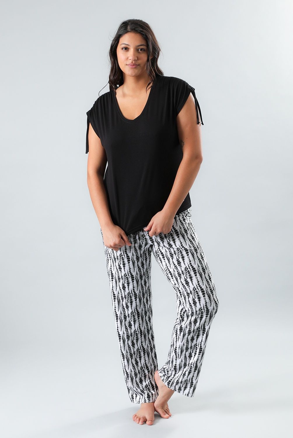 FLORES - Set Pijama Top + Short Mujer Flores