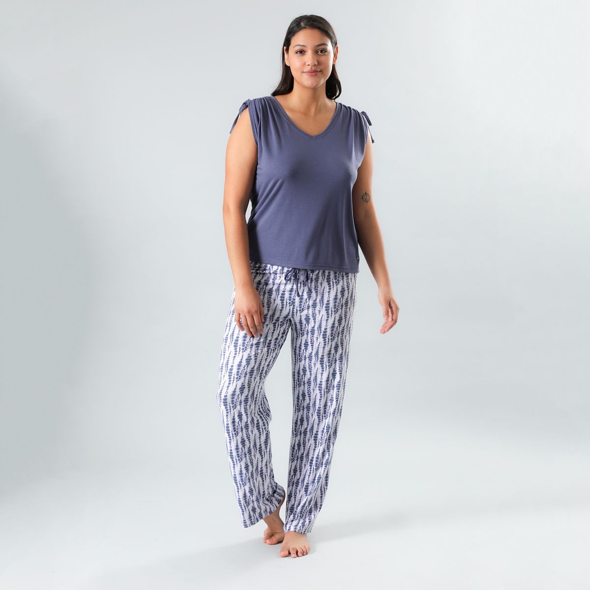 FLORES - Set Pijama Top + Short Mujer Flores