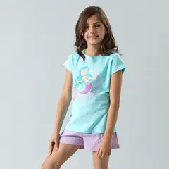 FLORES - Set Pijama 2 Piezas Manga Corta + Short Niña