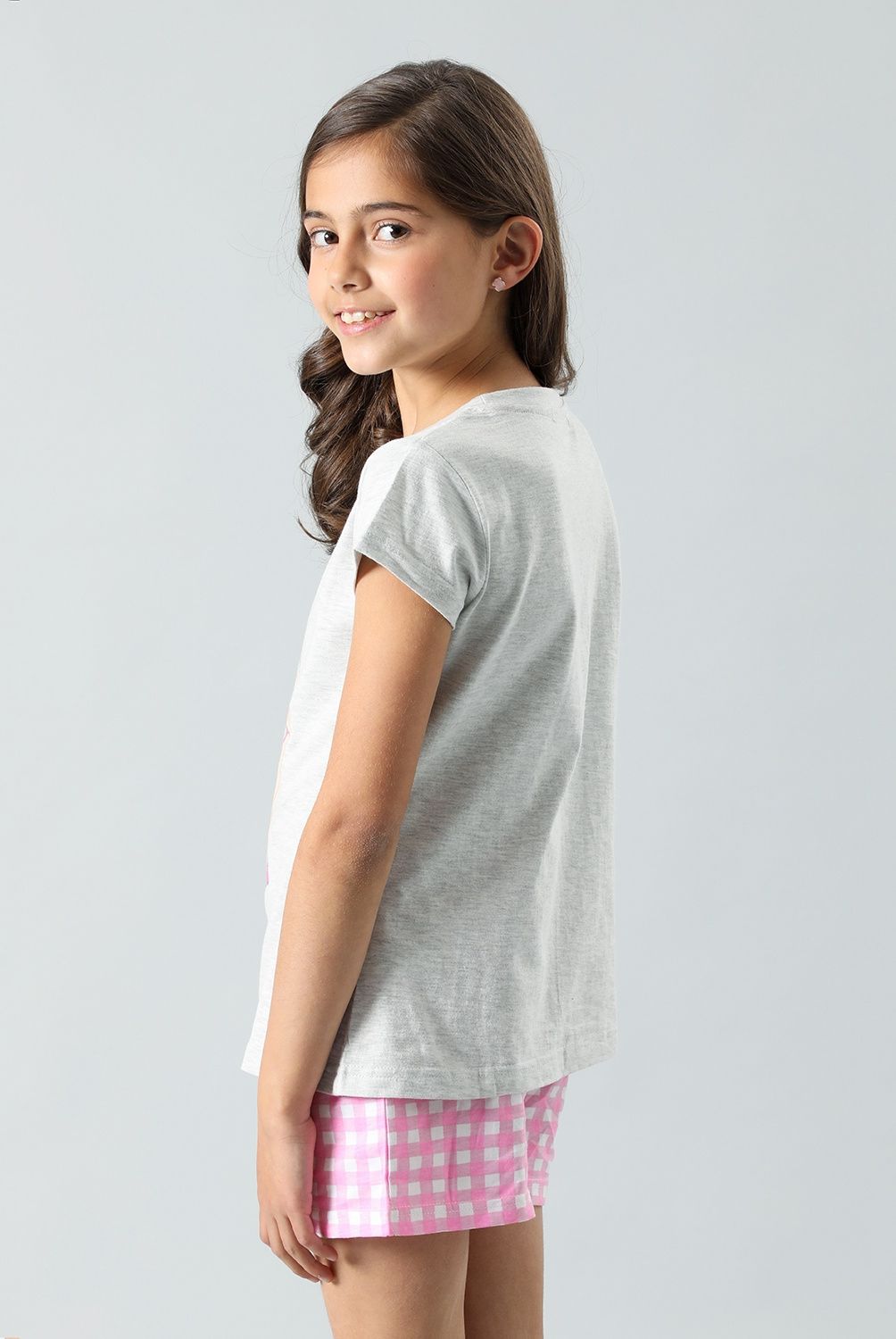 FLORES - Set Pijama 2 Piezas Manga Corta + Short Niña Flores