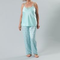 Set Pijama Pabilo + Pantalón Satín Print Mujer