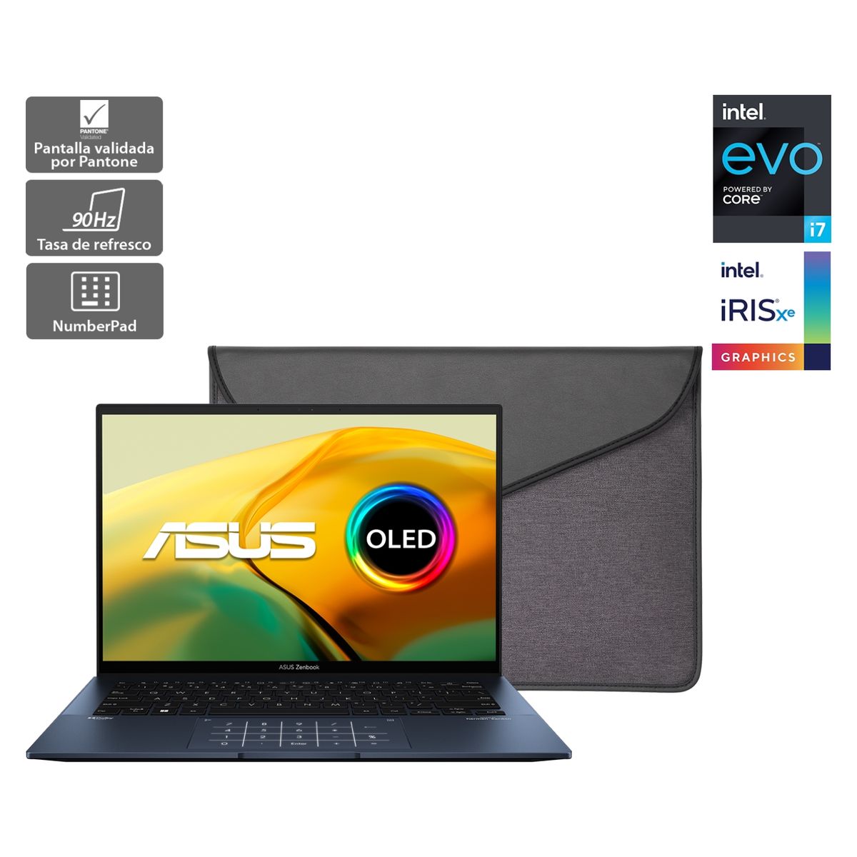 ASUS - Notebook Asus Zenbook 14 OLED UX3402 Intel Core i7 16GB RAM 512GB SSD 14" 2.8K 90Hz