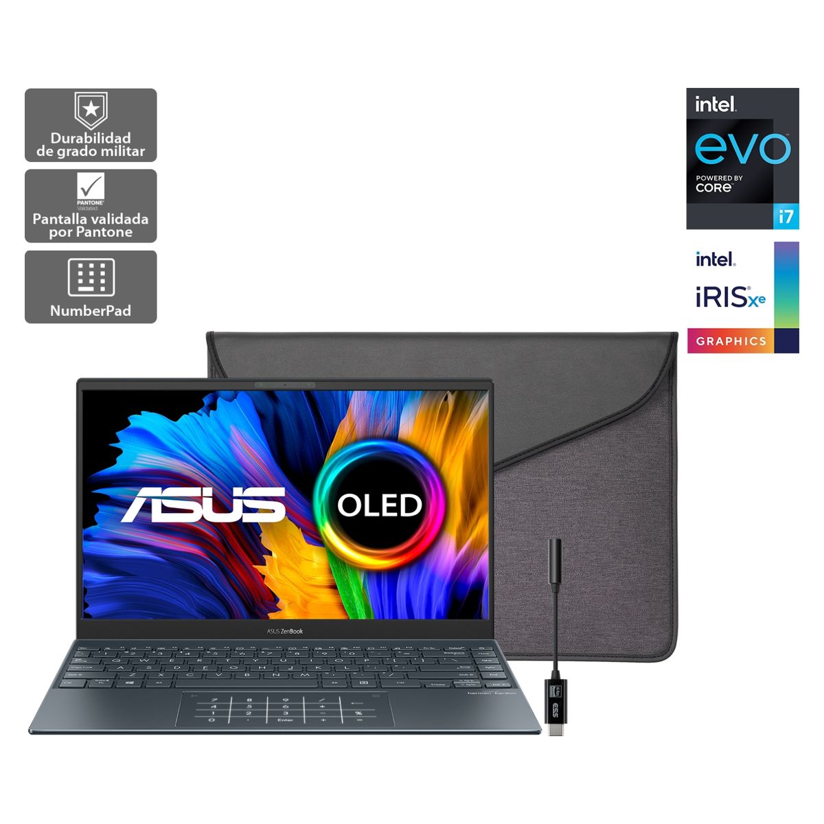 ASUS - Notebook Zenbook 13 OLED UX325 intel Core i7 Intel Iris Xe 16GB RAM 512GB SSD 13.3" FHD Asus