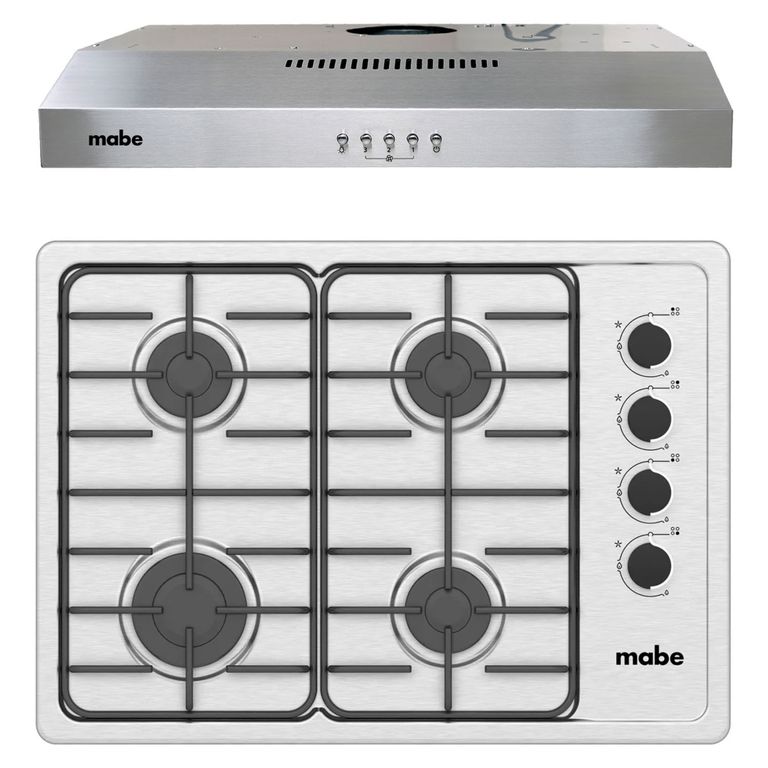 MABE Kit Campana Cm6045 Inox + Encimera Cmg6044 A Gas - 60Cm