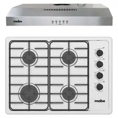 MABE - Kit Campana Cm6045 Inox + Encimera Cmg6044 A Gas - 60Cm