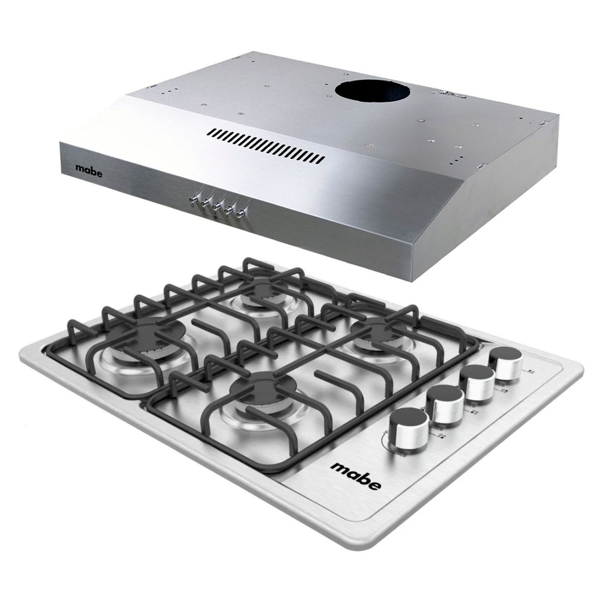 MABE - Kit Campana Cm6045 Inox + Encimera Cmg6044 A Gas - 60Cm Mabe