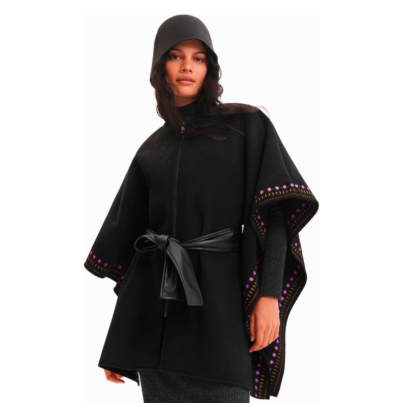DESIGUAL - Desigual Poncho Bordado Mujer