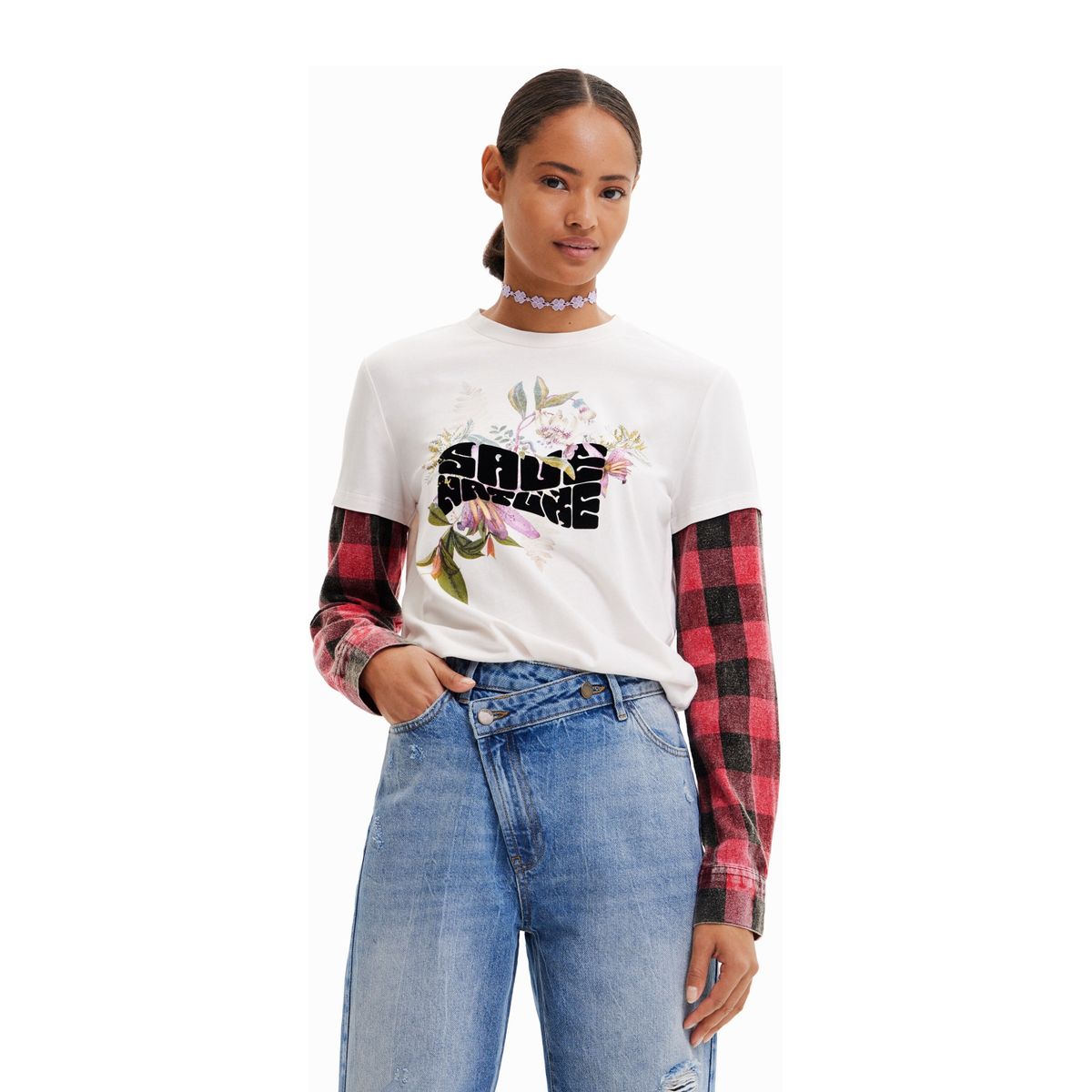 DESIGUAL - Polera Manga Larga Mujer Desigual