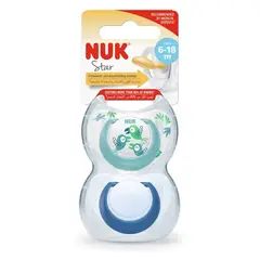 NUK - Chupetes Star Látex Etapa 2 Azul