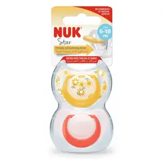 NUK - Chupetes Star Látex Etapa 2 Rosa