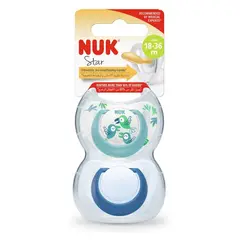 NUK - Chupetes Star Látex Etapa 3 Azul