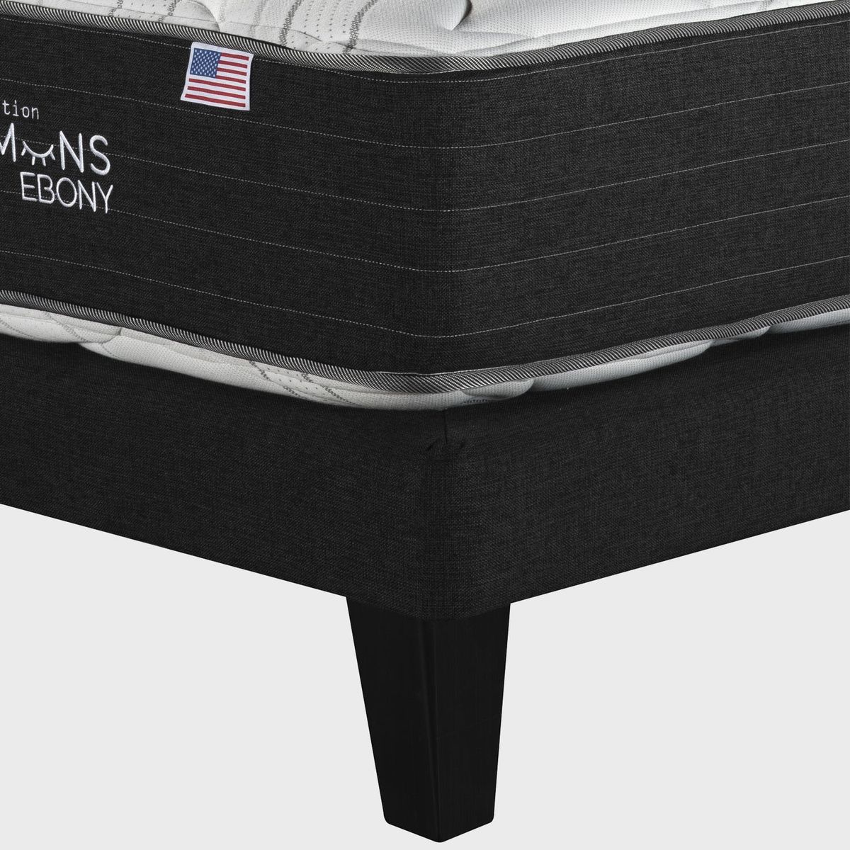 SIMMONS - Cama Europea 2 Plazas Ebony Simmons 150 x 200 Cm Base Dividida