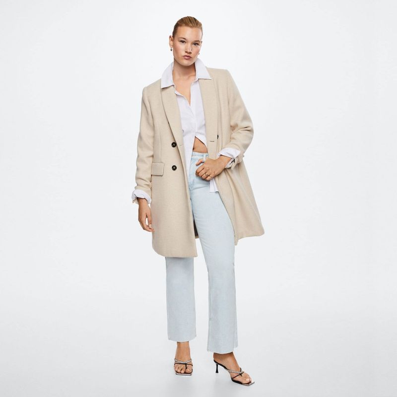 MANGO - Mango Abrigo Largo Lana Cruzado Dali Mujer