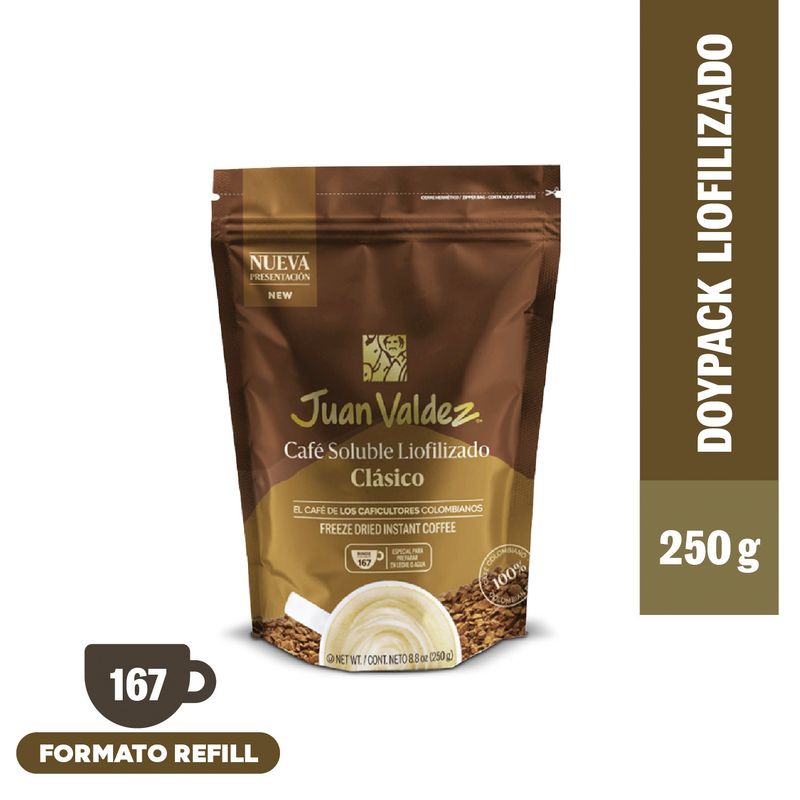JUAN VALDEZ - Café Liofilizado Doy Pack 250 Gr