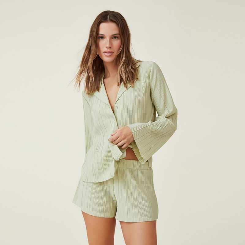 COTTON ON - Set de Pijama Satin - Plisse Satin Mujer Cotton On