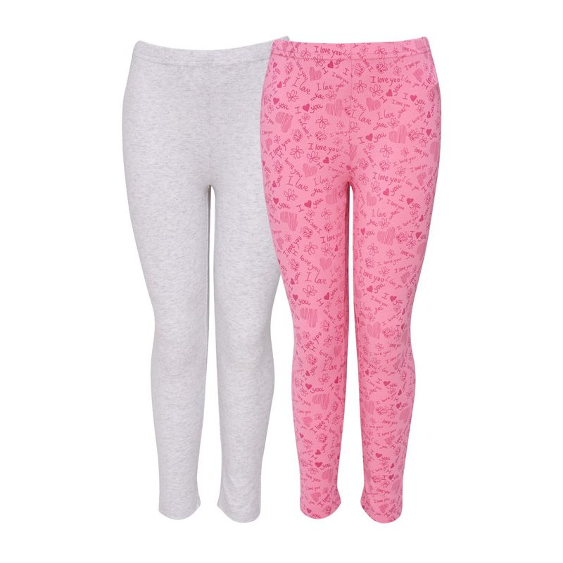 FASHION'S PARK - Calzas Niña Bipack I love you Rosada