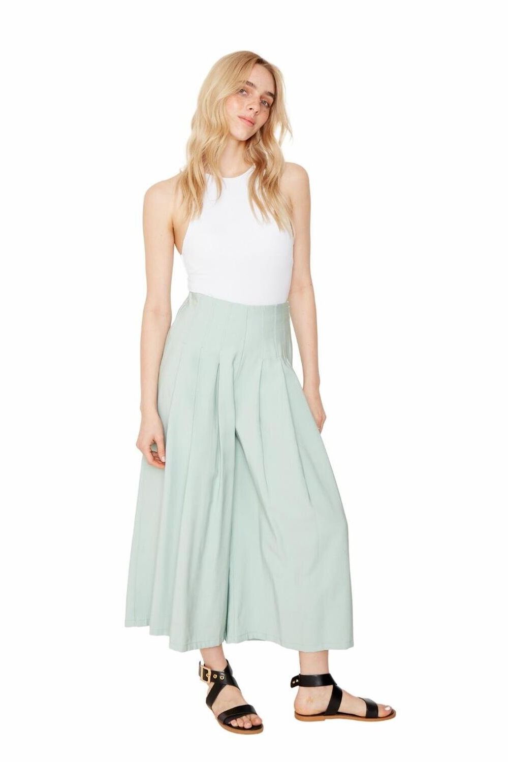JACINTA TIENDA - Pantalón Praga Verde Agua