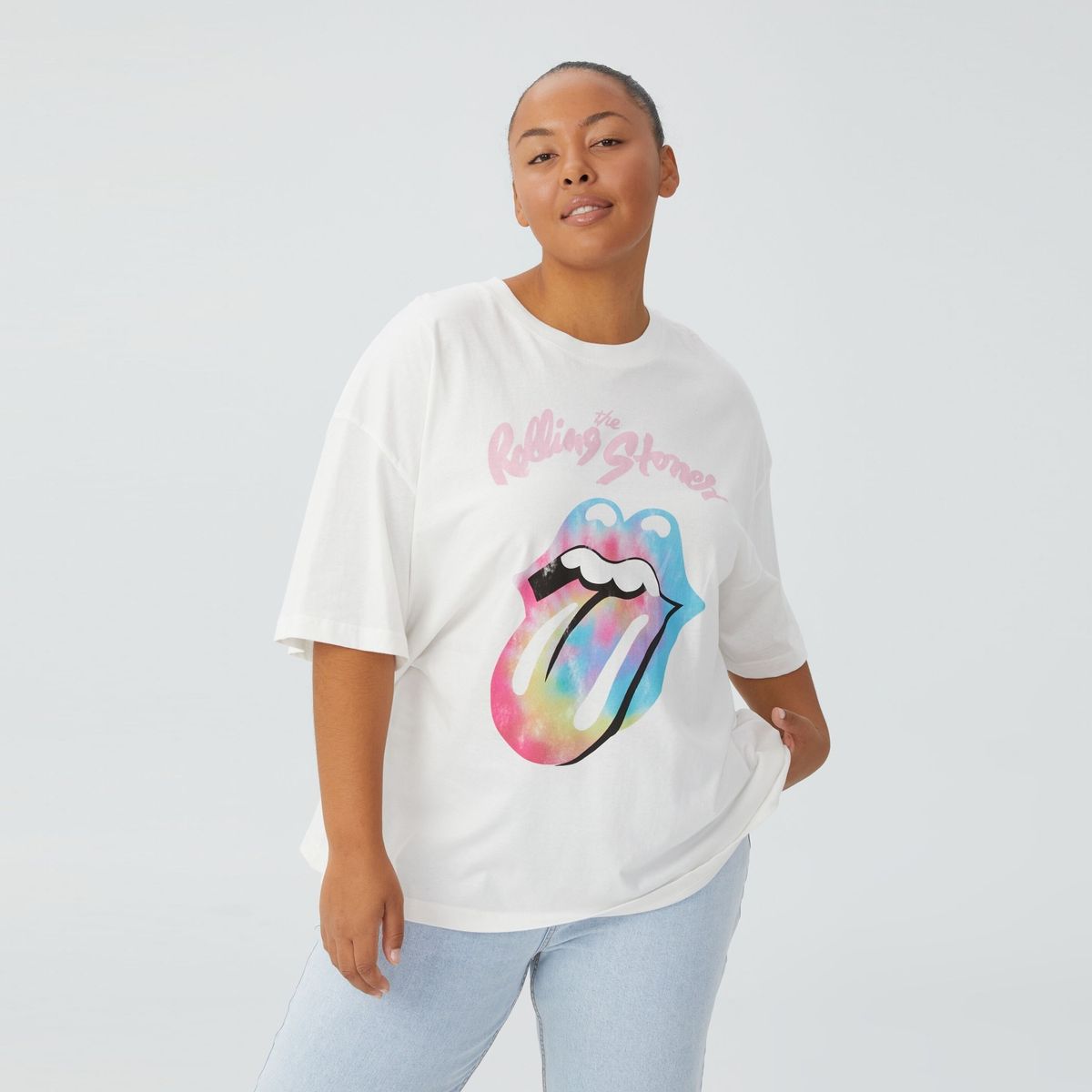 COTTON ON - Polera Algodón Manga Corta Oversized Curve Mujer Cotton On