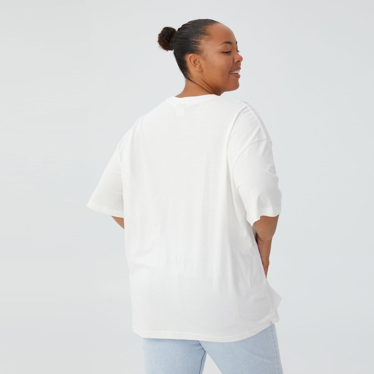 COTTON ON - Polera Algodón Manga Corta Oversized Curve Mujer Cotton On