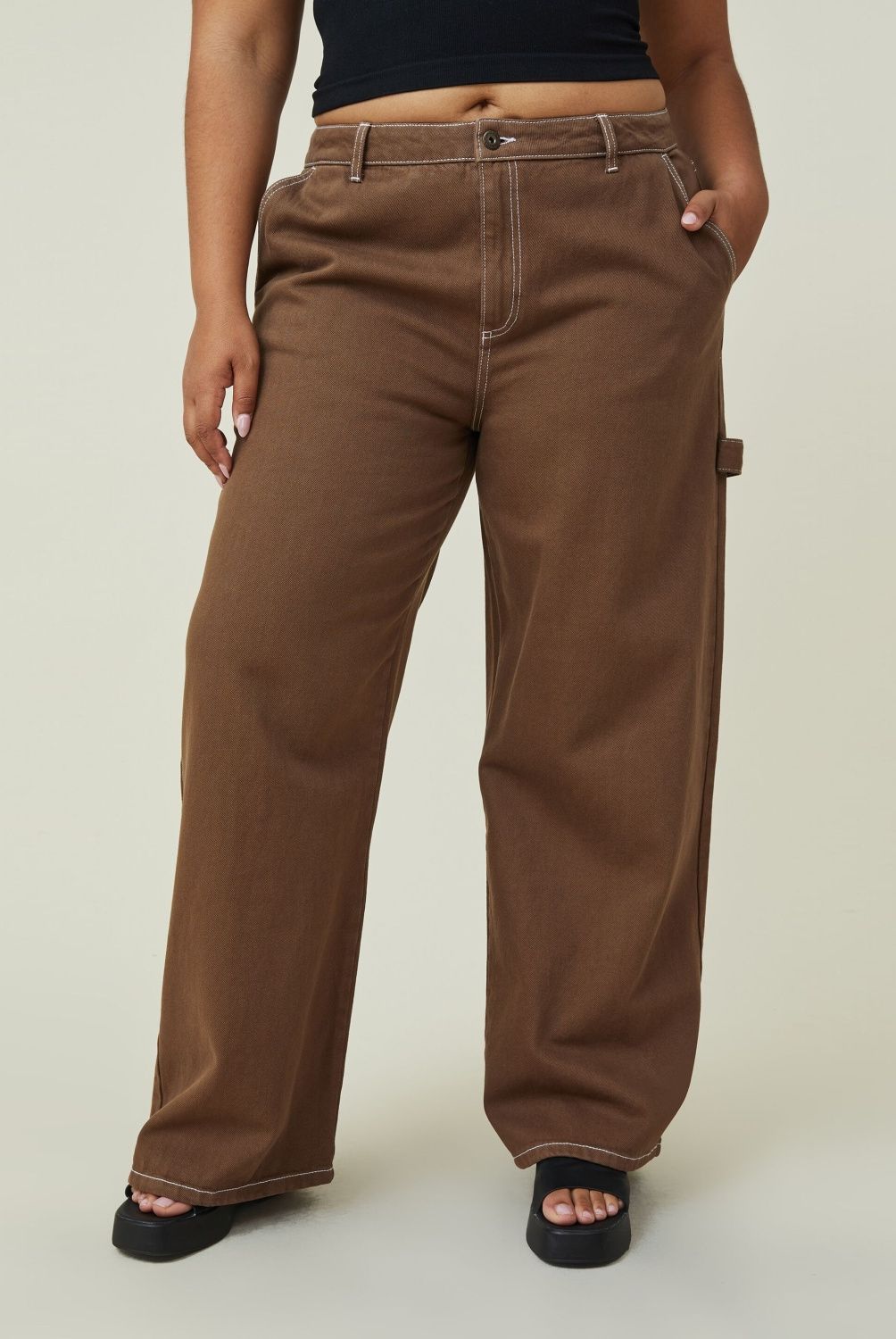 COTTON ON - Cotton On Jeans Cargo Carpintero Holgado Curve Mujer