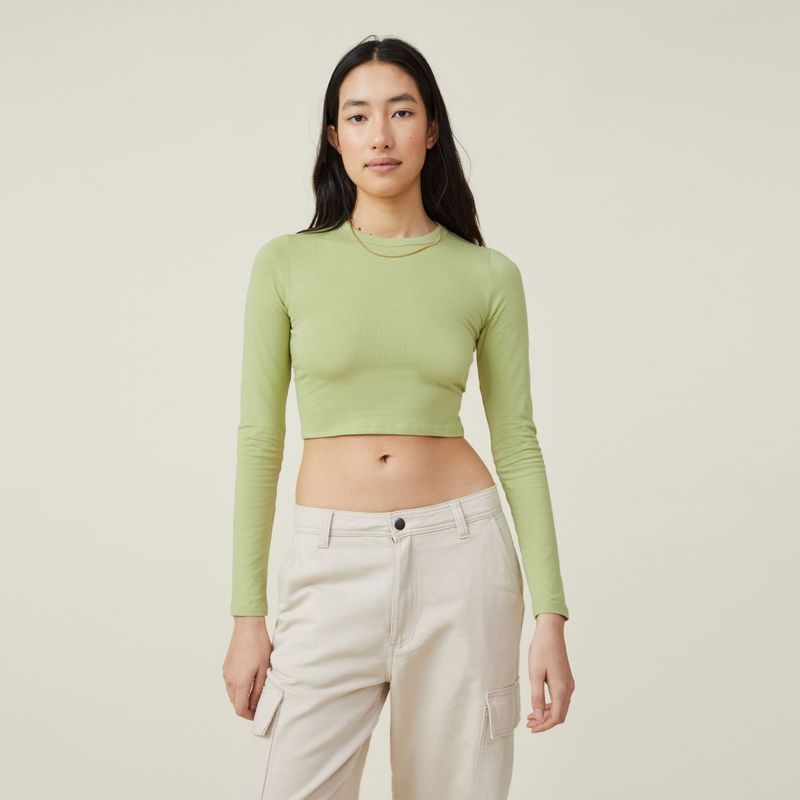 COTTON ON - Polera Crop Manga Larga Mujer Cotton On