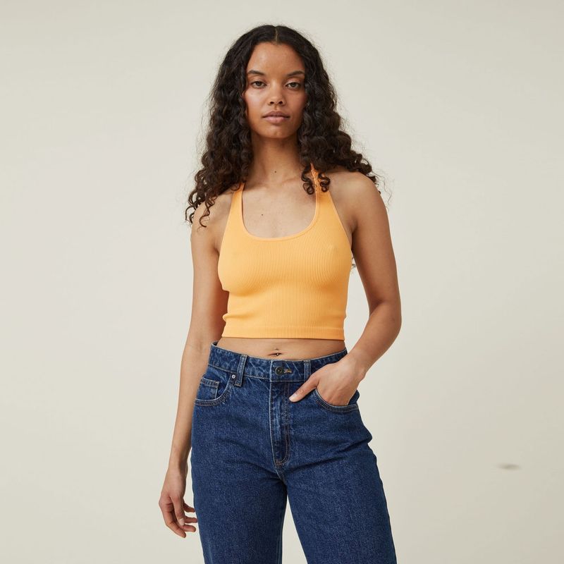 COTTON ON - Crop Top Halter Sin Costuras Mujer Cotton On