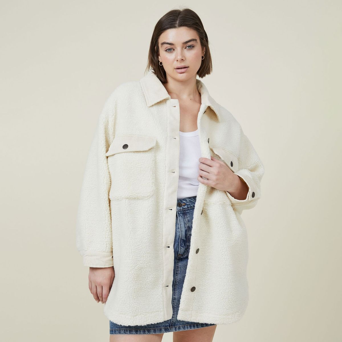 COTTON ON - Chaqueta Curve Teddy Mujer Cotton On