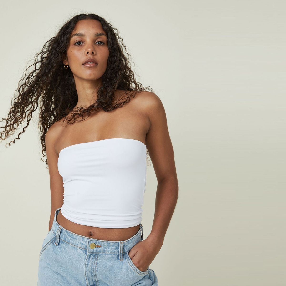 COTTON ON - Crop Top Sin Tirantes Mujer Cotton On