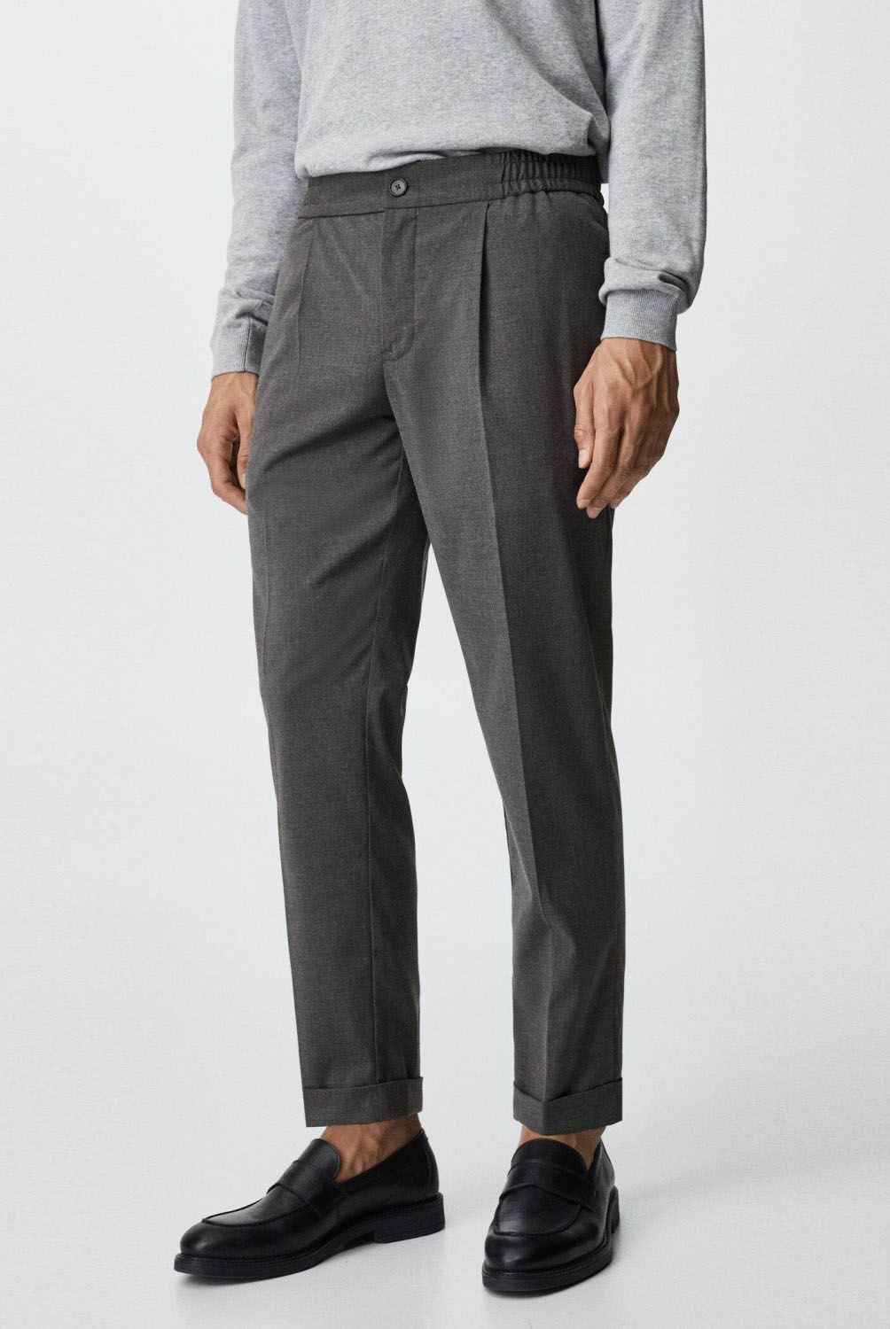 MANGO MAN - Mango Man Pantalón Fluido Cintura Elástica Hombre