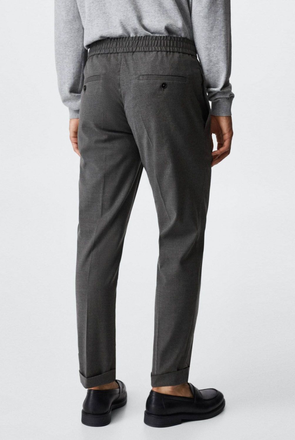 MANGO MAN - Mango Man Pantalón Fluido Cintura Elástica Hombre