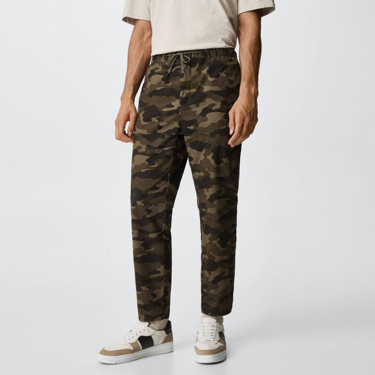 MANGO MAN - Mango Man Pantalón Algodón Camuflaje Hombre