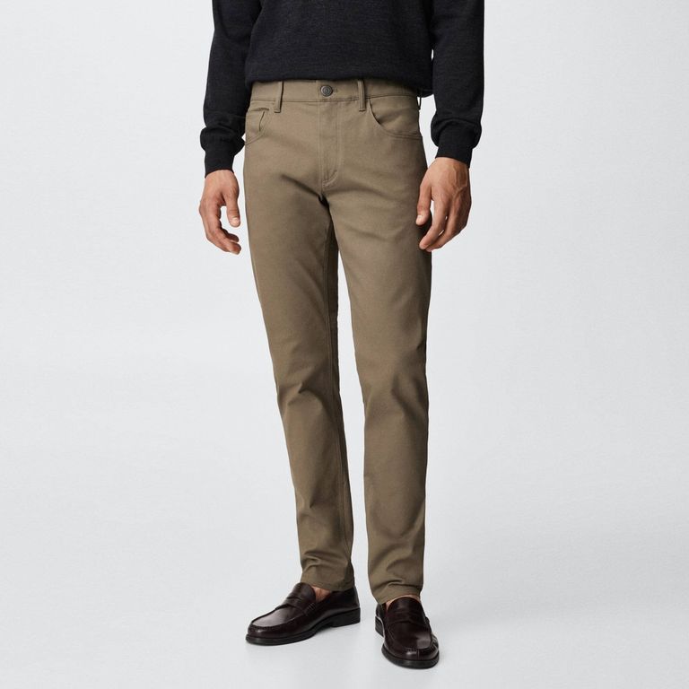 MANGO MAN Pantalón Tejanero Slim Fit Sarga Hombre Mango Man