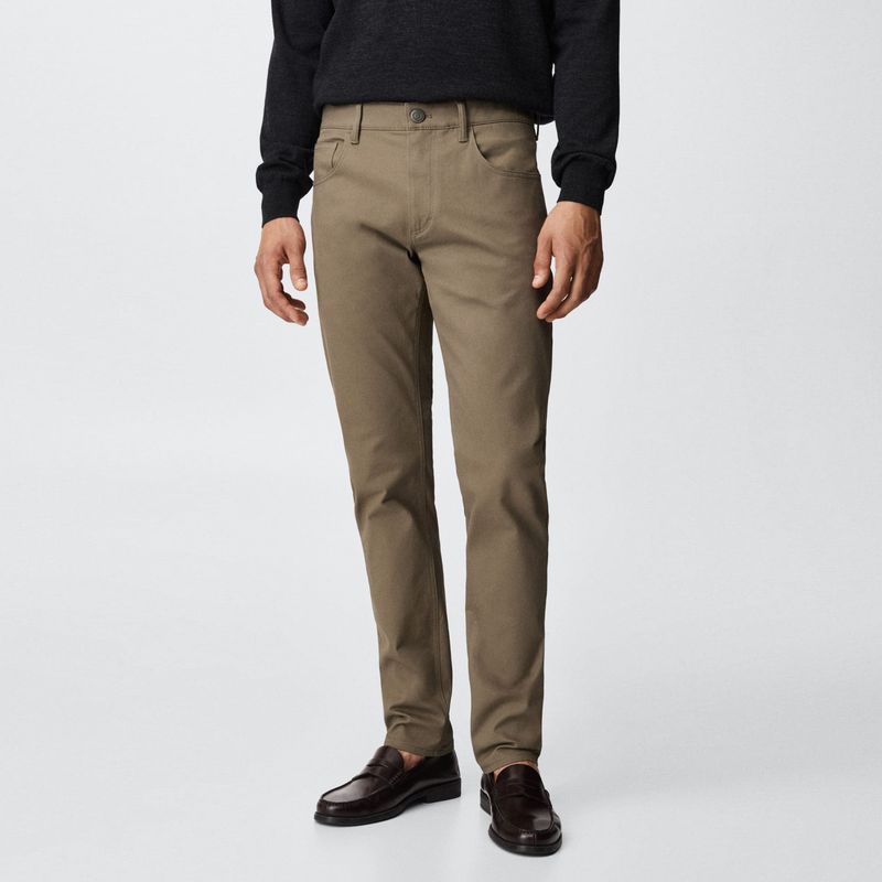 MANGO MAN Pantalón Tejanero Slim Fit Sarga Hombre Mango Man