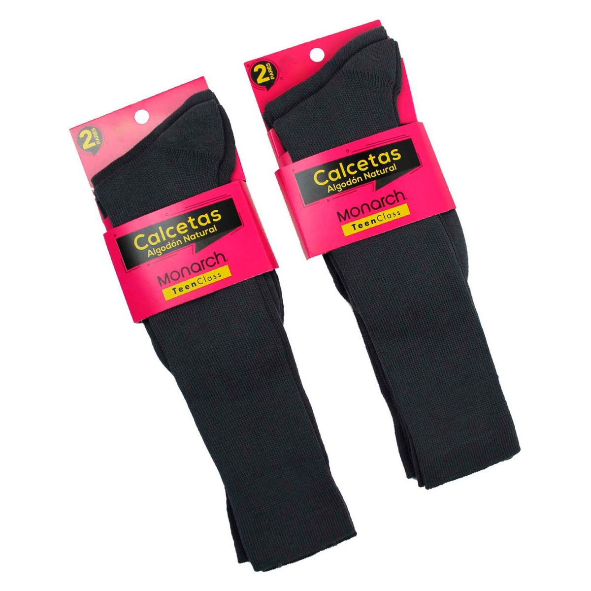 MONARCH - Pack De 4 Pares Calcetin Media Pierna Niña Escolar Monarch