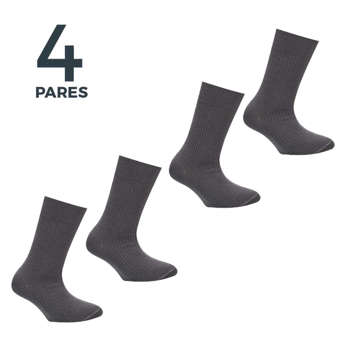 MONARCH - Pack de 4 Pares Calcetín Algodón Niño Escolar Monarch