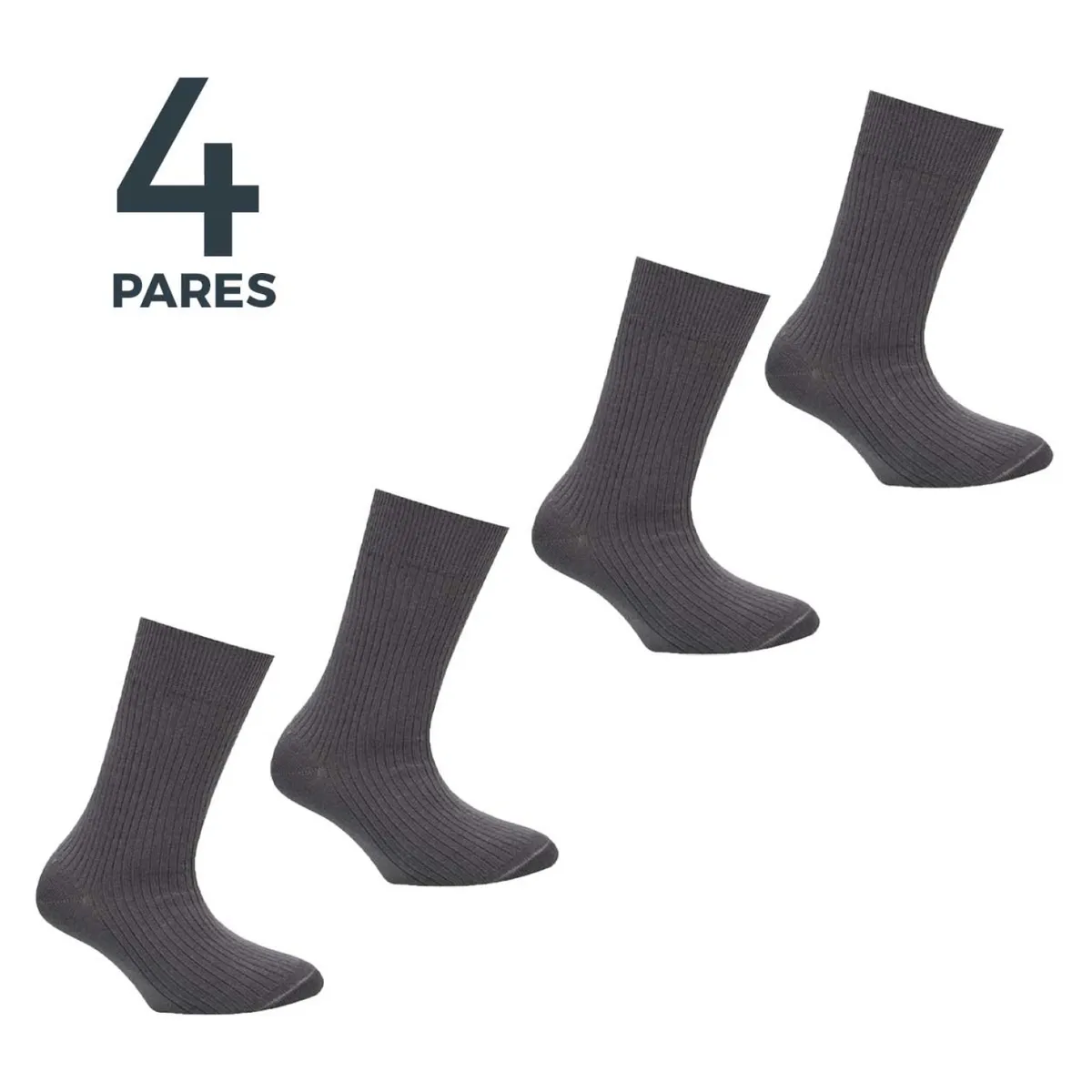 MONARCH - Pack de 4 Pares Calcetín Algodón Niño Escolar Monarch