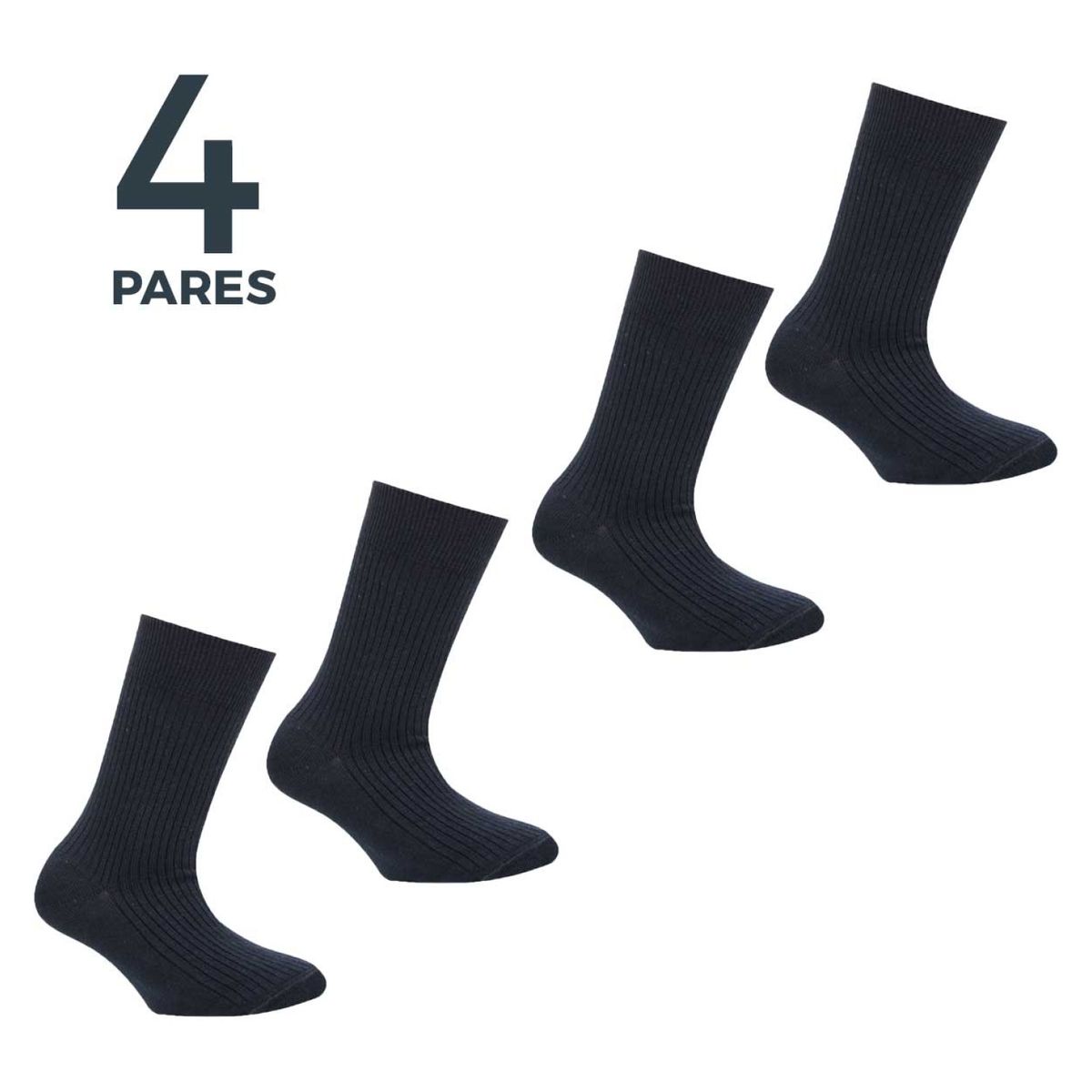 MONARCH - Pack de 4 Pares Calcetín Algodón Niño Escolar Monarch