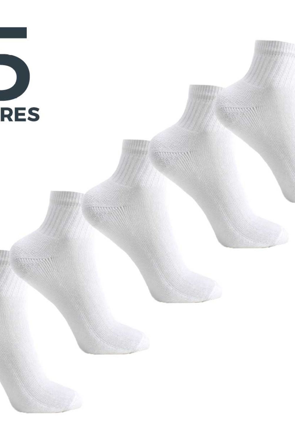 MONARCH - Pack de 5 Pares Calcetín Deportivo Algodón Niño Escolar Monarch