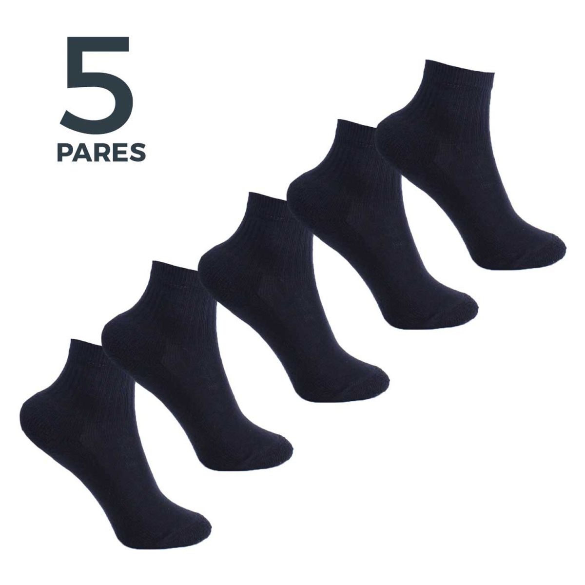MONARCH - Pack de 5 Pares Calcetín Deportivo Algodón Niño Escolar Monarch