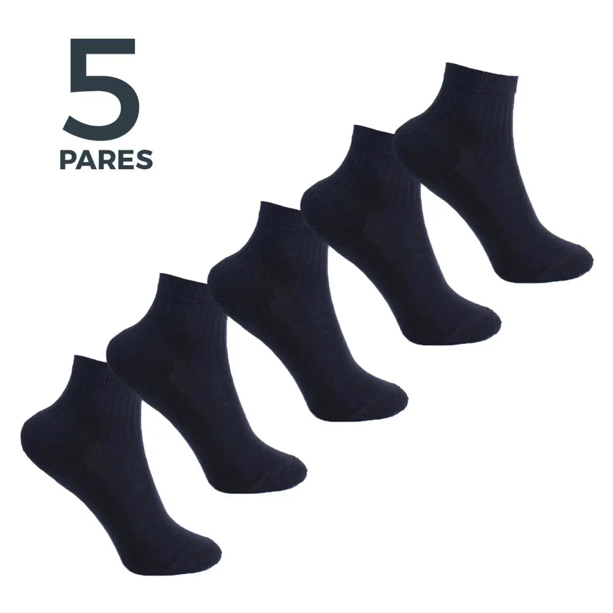 MONARCH - Pack de 5 Pares Calcetín Deportivo Algodón Niño Escolar Monarch