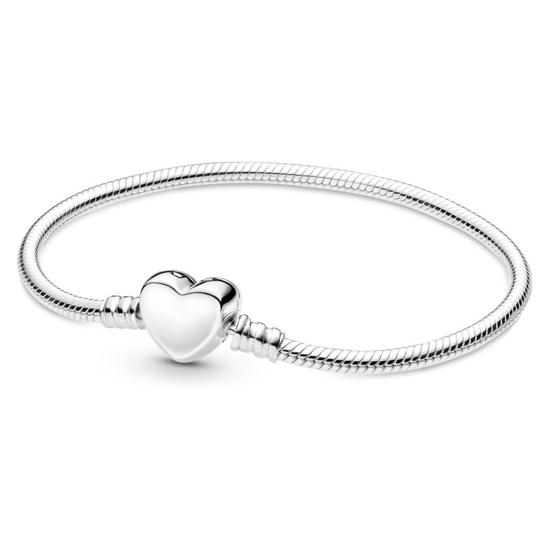 PANDORA - Brazalete Moments Diseño Cadena De Serpiente Con Cierre De Corazón. Mujer Pandora