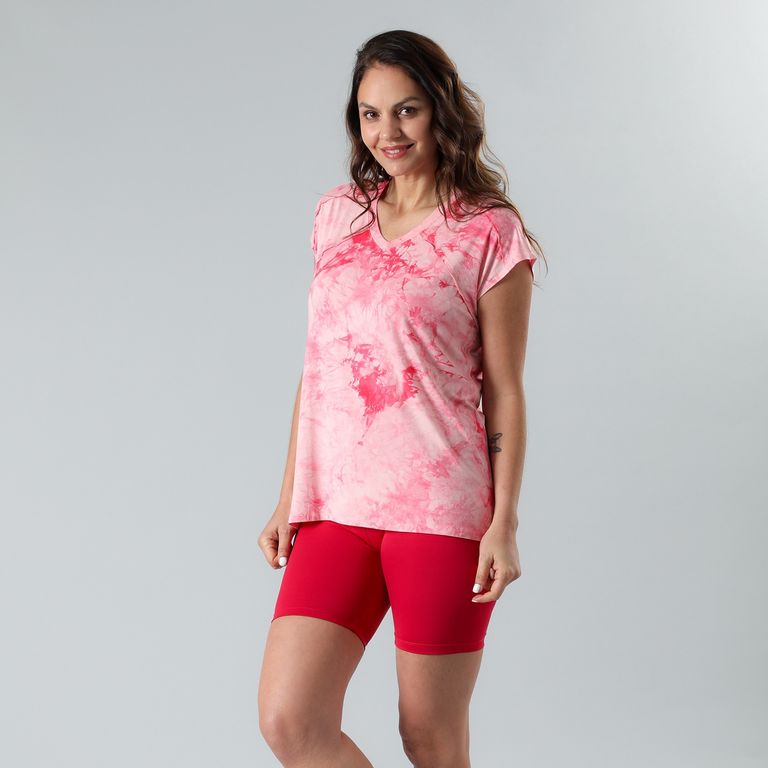 FLORES Polera Oversize Manga Corta Mujer
